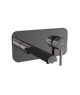 2 Hole Wall Mounted Basin Mixer Trim Kit - Black Chrome