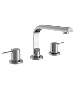 3-Hole Basin Mixer Round Spout - Chrome