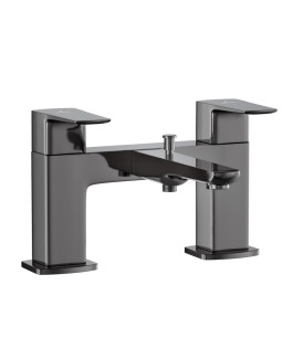 2 Hole H Type Bath and Shower Mixer - Black Chrome