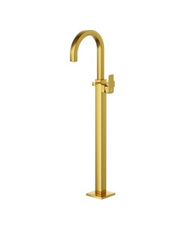 Exposed Parts of Floor Mounted Single Lever Bath Mixer - Gold Bright PVD