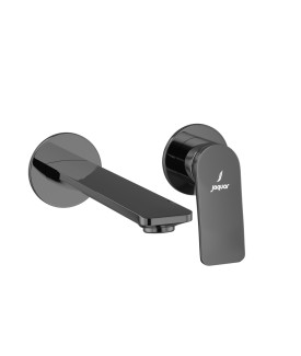 2 Hole Wall Mounted Basin Mixer - Black Chrome