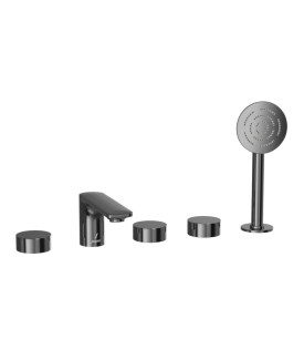 5-Hole Bath & Shower Mixer - Black Chrome