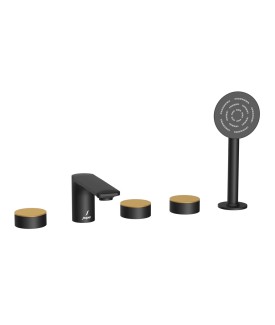 5-Hole Bath & Shower Mixer - Gold Matt PVD | Black Matt