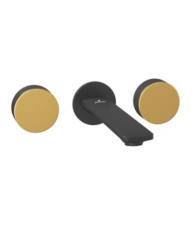 Exposed Part Kit of In-wall 3-Hole Basin Mixer - Gold Matt PVD | Black Matt