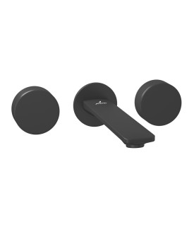 Exposed Part Kit of In-wall 3-Hole Basin Mixer - Black Matt