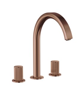 3-Hole Basin Mixer - Blush Gold PVD