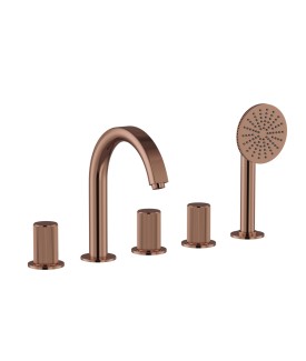 5-Hole Bath & Shower Mixer - Blush Gold PVD