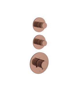 Exposed Part Kit of Thermostatic Shower Mixer - Blush Gold PVD