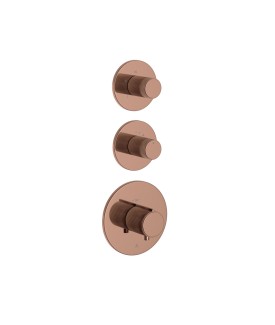 Exposed Part Kit of Thermostatic Shower Mixer - Blush Gold PVD