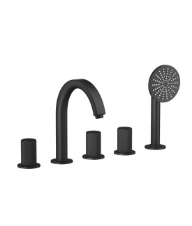 5-Hole Bath & Shower Mixer - Black Matt