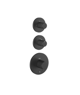 Exposed Part Kit of Thermostatic Shower Mixer - Black Matt