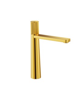 High Neck Basin Mixer - Gold Bright PVD