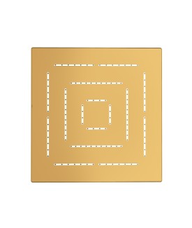 Maze Single Function 200X200mm Square Shower head - Gold Matt PVD
