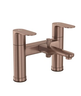 2 Hole H Type Bath and Shower Mixer - Antique Copper