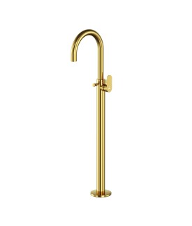 Exposed Parts of Floor Mounted Single Lever Bath Mixer - Gold Bright PVD