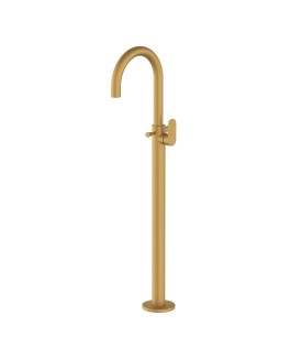 Exposed Parts of Floor Mounted Single Lever Bath Mixer - Gold Matt PVD
