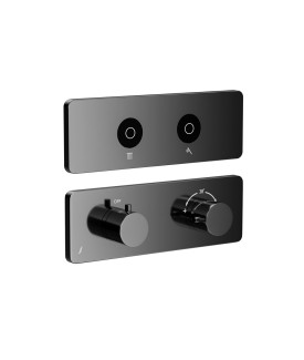 Exposed Part Kit of CLOUD Touch Thermostatic Shower System - Black Chrome