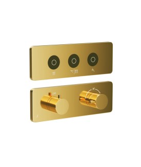 Exposed Part Kit of CLOUD Touch Thermostatic Shower System - Gold Bright PVD