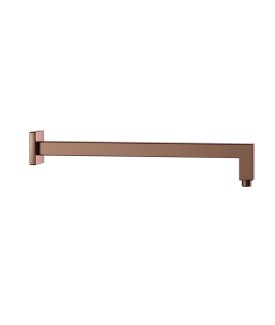 Square Shower Arm, 400mm - Blush Gold PVD