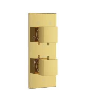 Thermatik-S In-wall Thermostatic Shower Valve with 4-Way Diverter - Gold Bright PVD