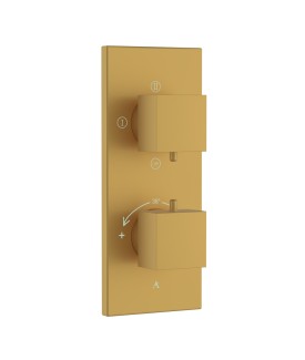 Thermatik-S In-wall Thermostatic Shower Valve with 3-Way Diverter - Gold Matt PVD