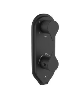 Thermostatic Shower Valve with 4-Way Diverter - Black Matt