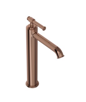 Single Lever High Neck Basin Mixer - Blush Gold PVD