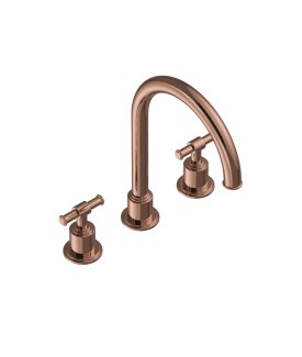 3 Hole Basin Mixer - Blush Gold PVD