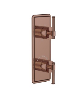 Exposed Part Kit of Thermostatic Shower Mixer with 4-way diverter - Blush Gold PVD