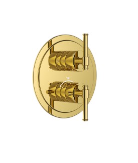 Exposed Part Kit of Thermostatic Shower Mixer with 2-way diverter - Gold Bright PVD