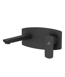 2 Hole Wall Mounted Basin Mixer - Black Chrome