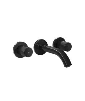 Exposed Part Kit of In-wall 3-Hole Basin Mixer - Black Pearl PVD