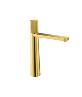 High Neck Basin Mixer - Gold Bright PVD