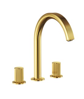 3-Hole Basin Mixer - Gold Bright PVD