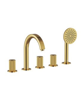 5-Hole Bath & Shower Mixer - Gold Bright PVD