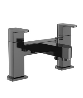 2 Hole H Type Bath and Shower Mixer - Black Chrome