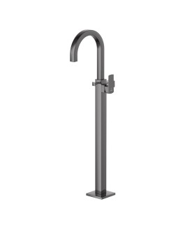 Exposed Parts of Floor Mounted Single Lever Bath Mixer - Black Chrome