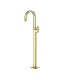 Exposed Parts of Floor Mounted Single Lever Bath Mixer - Brass Matt