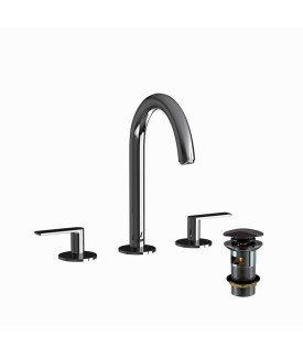 3 Hole Basin Mixer - Black Chrome