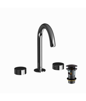 3 Hole Basin Mixer - Black Chrome