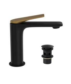 Semi Extended Mono Basin Mixer - Gold Matt PVD | Black Matt