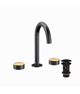 3 Hole Basin Mixer - Gold Matt PVD | Black Matt