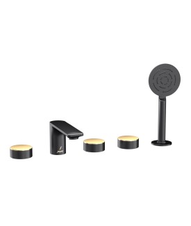 5-Hole Bath & Shower Mixer - Gold Matt PVD | Black Matt