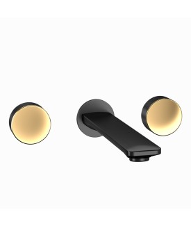 Exposed Part Kit of In-wall 3-Hole Basin Mixer - Gold Matt PVD | Black Matt