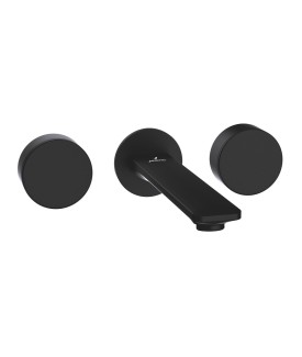 Exposed Part Kit of In-wall 3-Hole Basin Mixer - Black Matt