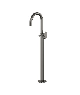 Exposed Parts of Floor Mounted Single Lever Bath Mixer - Black Chrome