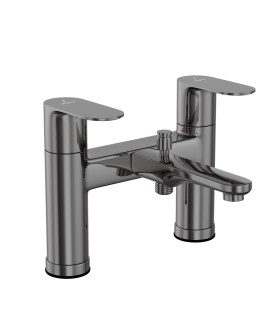 2 Hole H Type Bath and Shower Mixer - Black Chrome