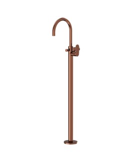 Exposed Parts of Floor Mounted Single Lever Bath Mixer - Blush Gold PVD