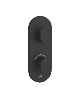 Aquamax 1 Outlet Thermostatic Shower Mixer Trim Kit - Black Matt