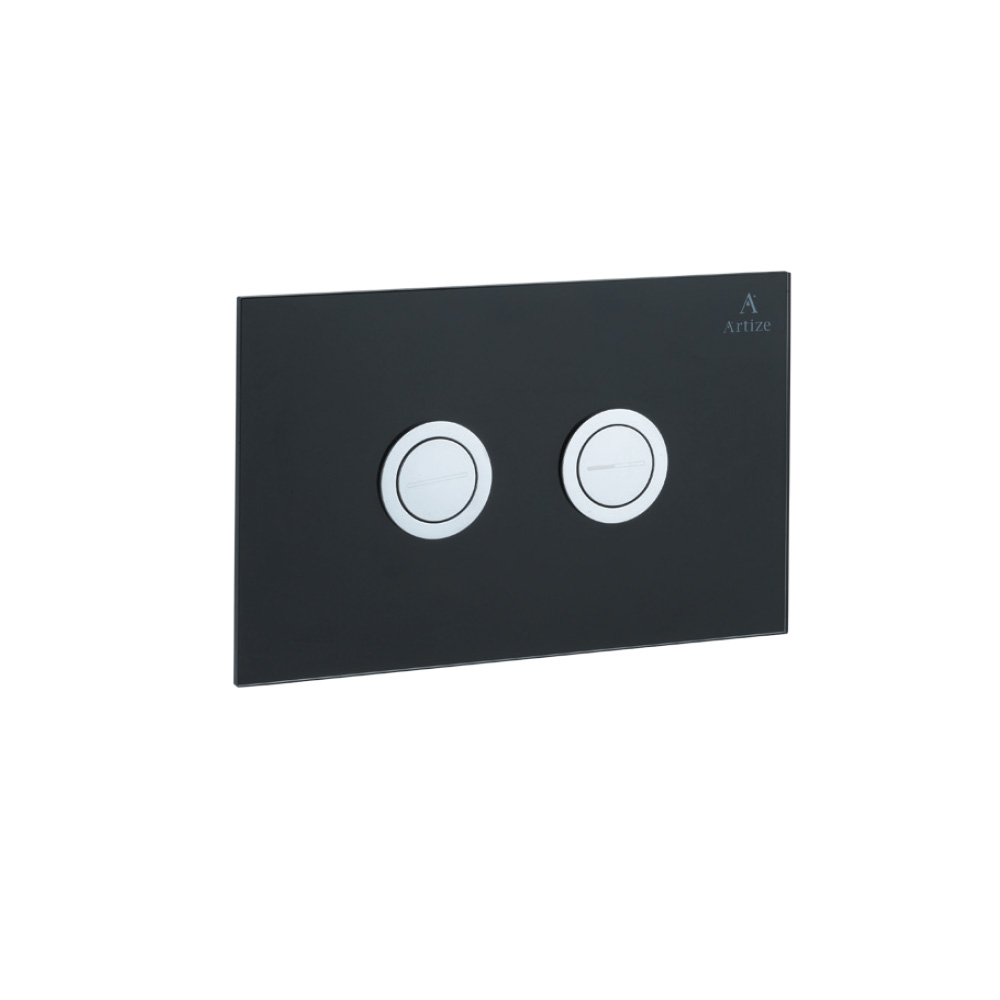Cilica Pneumatic Black Glass Control Plate-Chrome